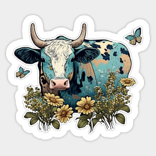 Water Colour Cow Sticker